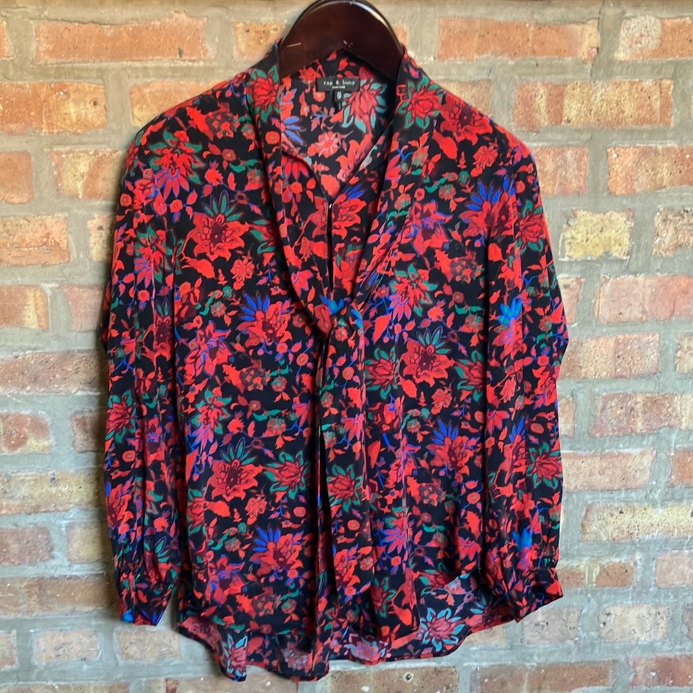 Rag & Bone Emily Silk Floral Blouse